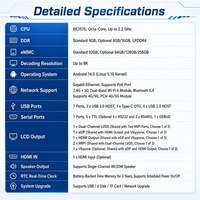 Carte mère industrielle tout-en-un RK3576 Octa-core Android 14 avec 7 ports USB et 7 ports UART pour IFPD, prise en charge 8K
