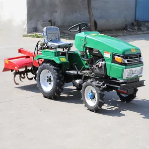 Tractor que camina con arado y cultivador rotativo, tractor para caminar en el jardín, 12HP