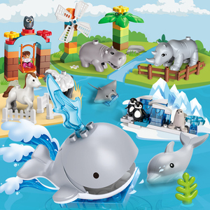Feelo Mới 186Pcs Đại Dương <span class=keywords><strong>Zoo</strong></span> Xây Dựng Khối Nhà Máy Bán Hàng Trực Tiếp Trẻ Em Của Khai Sáng Xây Dựng Khối Tuyệt Vời Động Vật Đồ Chơi - Product Image 4