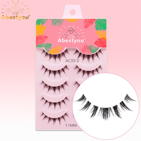 Abestyou Faux cils de vison moelleux doux et épais vaporeux naturels longs faux cils bouclés cils en gros