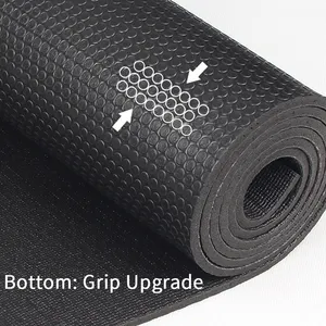 Gym Exercise Mat Wholesale Gym Fitness Workout Eco Friendly Waterproof Black Exercise Mat Custom Logo High Density PVC Yoga Mat