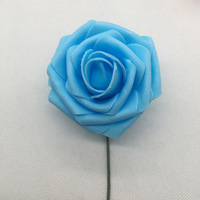 Vente d'usine, grande taille, rose en mousse PE de 8 cm avec tige, décoration de gâteau de mariage, fleurs en mousse