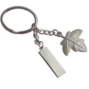 High quality Maple leaf key chain style design logo custom metal keychain suppliers