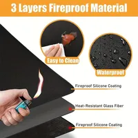 Tapis de foyer ignifuge réutilisable à revêtement en silicone et fibre de verre Tapis de gril de terrasse et de patio de qualité supérieure Tapis de barbecue sous le gril