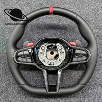 Volant en cuir et fibre de carbone personnalisé pour Série 3, Série 6, M3, M4, M5, G20, G30, G80