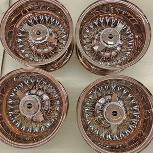 Rines de Alambre 13x7 en Oro Rosa, Rines de Alambre de 13 Pulgadas, Rines con Llanta Blanca LENZIO - Product Image 4