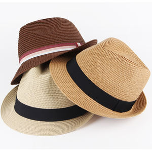 여자 남자 UPF 50 + 밀짚 페도라 모자 패키지 짧은 챙 롤업 트릴비 모자 파나마 여름 해변 태양 모자 - Product Image 5