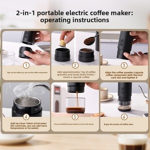 Set Macchina da Caffè Portatile Transfrontaliera con Batteria al Litio, Estrazione ad Alta Pressione per Polvere <span class=keywords><strong>di</strong></span> Caffè e Capsule, per Uso Domestico - Product Image 3
