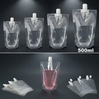 Pochettes Doypack transparentes à bec verseur à faible MOQ pour emballage de liquides (jus, détergent, boissons) – Sachets souples à fond plat