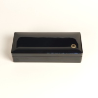 Boîte à stylos en bois noir laqué brillant avec doublure en velours, logo personnalisé, boîte de rangement de luxe pour stylos, coffret cadeau pour entreprise, cadeau d'entreprise