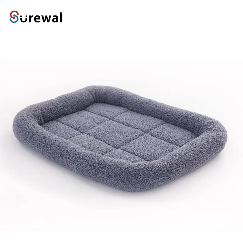 Surewalhome con chó sang trọng giường Mat vật nuôi đệm với gối xung quanh vật nuôi pad cho quăn ngủ nhẹ mèo Pad cho mèo tàu sân bay