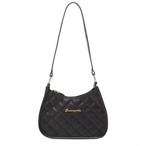 Bolso de hombro de PU de alta gama con diseño en forma de media luna para mujer, moderno y elegante con colores contrastantes. - Product Image 5