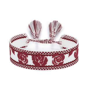 Braccialetti <span class=keywords><strong>all</strong></span>'ingrosso in fibra di cotone intrecciati a mano con nappe ricamate, regolabili, stile Boho, per bomboniere da donna - Product Image 5