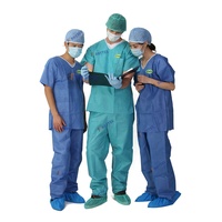 Trajes de fregado de SMS unisex personalizables, conjuntos de uniformes médicos impresos para médicos y enfermeras, logotipo personalizado, modelo OEM para hospitales