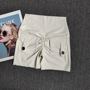 Leggings courts de yoga pour le fitness et le cyclisme, couleur unie, sexy, doux, serré, taille haute, entraînement complet, athlétique - Product Image 5