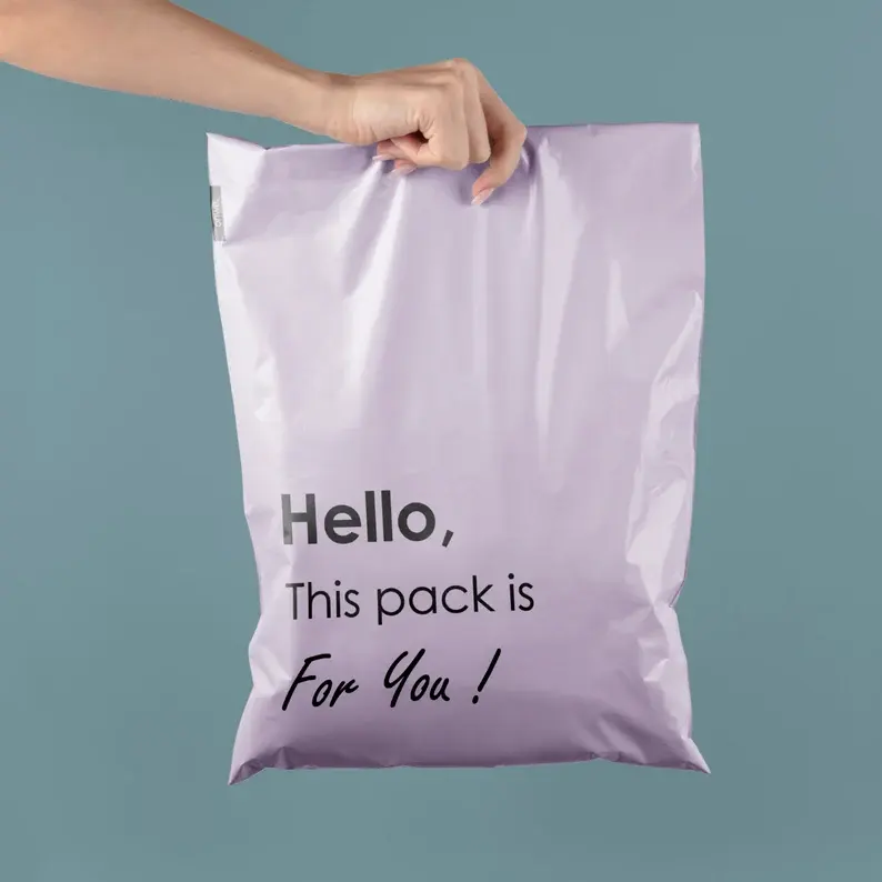 Biodegradable Wholesale High Quality Purple Custom Printed Logo Poly Mailers Plastic Packaging Bag For Clothing
