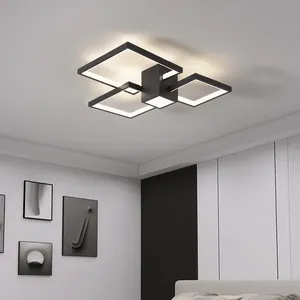 Plafonnier LED en aluminium au design moderne avec télécommande, montage en Surface sur panneau, intensité d'éclairage réglable, idéal pour une salle à manger
