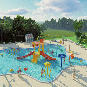 Oferta Especial <span class=keywords><strong>2022</strong></span> Nuevo Diseño Modelo 3D Tobogán de Fibra de Vidrio para Parque Acuático de 3200 Metros Cuadrados para Niños y Adultos - Product Image 3