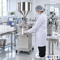 Machine de remplissage semi-automatique pneumatique à piston SUS304 de 50 à 5000 ml pour crème cosmétique, shampoing, savon liquide et pâte