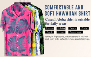 Camicie hawaiane con stampa di abbigliamento soleggiato a <span class=keywords><strong>maniche</strong></span> <span class=keywords><strong>corte</strong></span> in Jersey Casual con motivo personalizzato OEM - Product Image 2