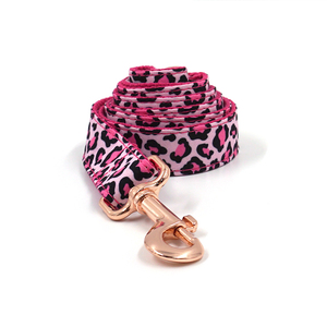 Pajarita para perro de estilo princesa, lazo rosa con estampado de leopardo, collar para mascota, correa, lazos - Product Image 6