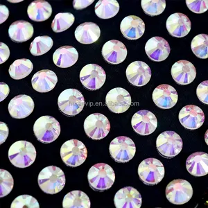 SS50 Hochwertiger Kristall-Strassstoff superweiche Kleiderstuhe Samtstoff für Damen