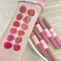 Brillo de Labios Doble Punta al Por Mayor Maquillaje de Alta Calidad Translúcido Efecto Agua Baja Saturación Resistente al Agua Barro Labial Lápiz Labial