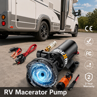 Pompe Macerator Robuste en Acier Inoxydable 12 Volts Auto-amorçante Haute Pression pour Yacht, Camping-car et Eau Noire