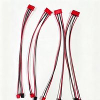 Arnés de Cables con Conector Estilo JST de Doble Color Rojo y Negro, con Conector Macho y Hembra Pre-crimpado para Iluminación LED y Equipos Electrónicos