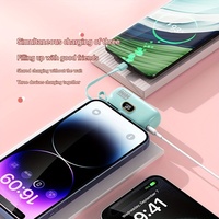 CHXDEV 2 en 1 Mini pantalla LED Powerbank 5000 MAh Estación de Banco de energía pequeño cargador portátil para iPhone carga tipo C cargador