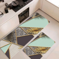 Tapis de cuisine en mousse PVC antidérapant, imperméable, facile à nettoyer, à double texture, anti-fragmentation, motif floral, vente en gros