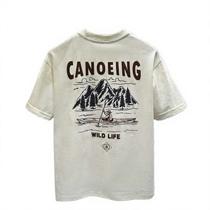 T-shirt décontracté pour homme, nouveau, tendance et stylé, col rond, couleur unie, imprimé sérigraphié, en jersey délavé, idéal pour l'extérieur - Product Image 4