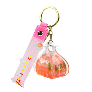Porte-clés shaker mignon pour sac à main, breloque Kawaii en acrylique remplie de liquide et d'<span class=keywords><strong>huile</strong></span> avec figurine de <span class=keywords><strong>rose</strong></span> pour la décoration de sac - Product Image 6