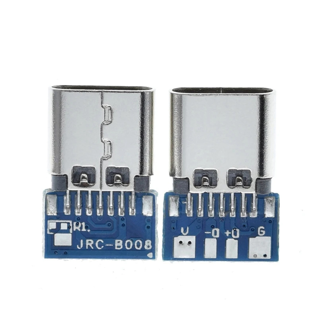 10pcs USB 3.1 Type C Connector 14 Pin Female Socket receptacle Through Holes PCB 180 Vertical Shield USB-C