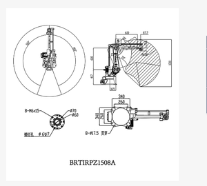 Nouveau robot de préhension et de placement à quatre axes BRTIRPZ1508A, bras industriel pour empilage et palettisation Borunte 5300W 220 150kg, garantie 1 an - Product Image 4