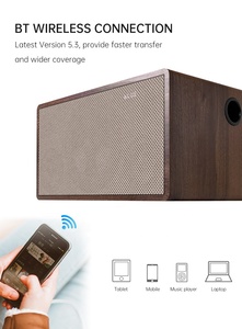 Haut-parleur 2.1 canaux en bois 200W avec crossover 3 voies - BT5.3 DSP, woofer 8 pouces, super basses pour la maison et l'hôtel - Product Image 3