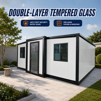 Maison conteneur pliable à double aile isolée thermiquement EN 14509, 3-4 chambres, préfabriquée en panneaux sandwich, hiverisée pour zones froides