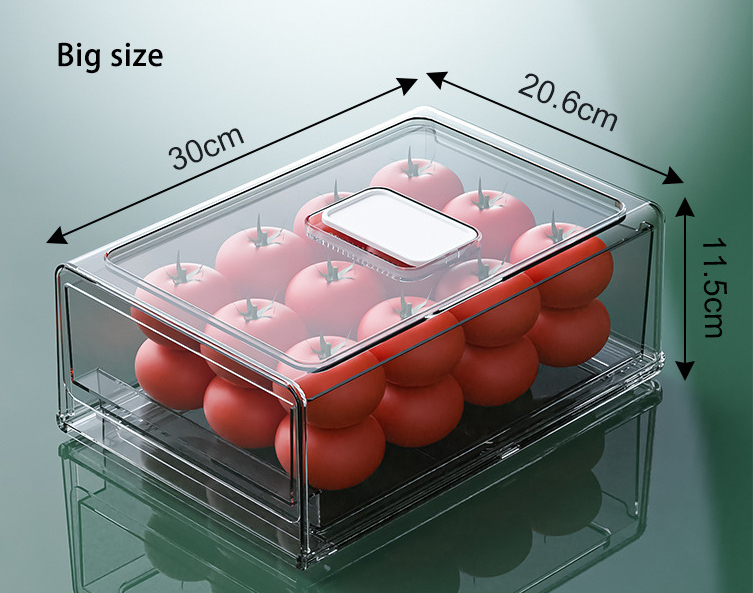 Boîte De Rangement Hermétique Allongée Pour Réfrigérateur - 30x8x7,5 Cm - Plastique PP Transparent - Empilable, Pour Pâtes, Herbes