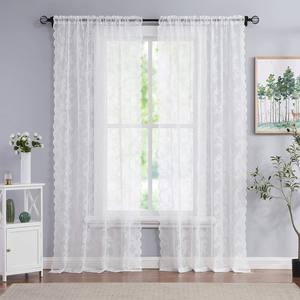 Cortinas transparentes de punto de urdimbre de rosa de encaje Floral Pastoral para comercio exterior de <span class=keywords><strong>Amazon</strong></span> para envío directo transfronterizo terminado - Product Image 6