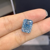 Fantaisie Intense Blue Radiant 8.3-1.19CT VS1 lâche CVD HPHT Lab Grown Diamond
