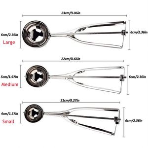 Juego de Cucharas para Helado de Acero Inoxidable Ecológicas Personalizadas de 3 Tamaños Diferentes para Hornear Galletas - Product Image 2