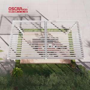 Gazebo de Aluminio con Techo de Láminas Retráctiles Automáticas, con <span class=keywords><strong>Lona</strong></span> y Cortinas, <span class=keywords><strong>para</strong></span> Jardín, Patio, Balcón, Pérgola - Product Image 1