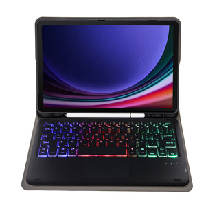 คีย์บอร์ดพร้อมเคสสำหรับ <span class=keywords><strong>iPad</strong></span> Air 13 นิ้ว 2025 (M3)/2024 (M2) และ <span class=keywords><strong>Pro</strong></span> <span class=keywords><strong>12.9</strong></span> นิ้ว (2018/2020/2021/2022), คีย์บอร์ดไร้สายแบบมีไฟพื้นหลังและแทร็คแพด - Product Image 3