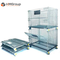 Cage à palettes en treillis métallique soudé, pliable, en acier galvanisé, sur mesure