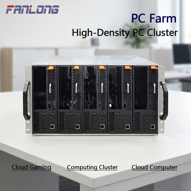 PC Farm6U 5-Node Rackmount Server Chassis Cloud Gaming Remote Management Cloud Computing