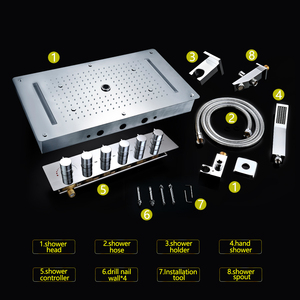 Multifunction <strong>Thermostatic</strong> <strong>Shower</strong> Faucets Set Electric LED Concealed Large Rain Waterfall Mist Column <strong>Shower</strong> Panel Faucets <strong>Tap</strong> - Product Image 6
