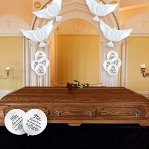 Nicro vente en gros 36 pièces 12 pouces ballons commémoratifs ensemble avec rubans colombe oiseau blanc mémorial funéraire célébration vie ballons en Latex - Product Image 5