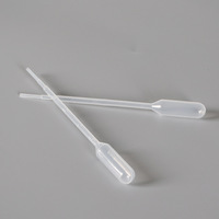 Pipettes Pasteur graduées stériles jetables en plastique pour laboratoire, 0,5/1/2/3/5/10 ml, pipette de transfert micro graduée 5 ml