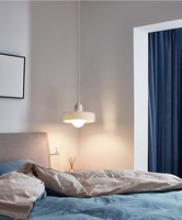 Lustre en verre Wabi-sabi contemporain minimaliste rétro vert Orange rond LED suspension décoration intérieure lampe suspendue