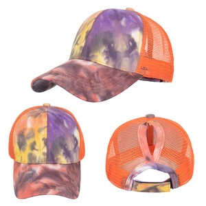 <b>Tie</b>-Dye Ponytail Mesh Baseball Cap Breathable Sunshade Unisex Spring Summer Style - Product Image 3
